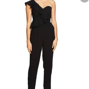 CeCe one shoulder ruffle jumpsuit. NWT